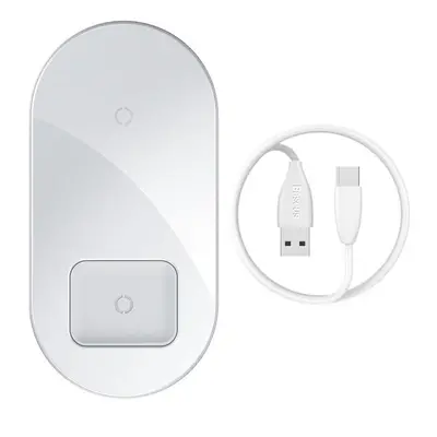 (White) Visible Wireless Charging Pad Qi-Certified 15W Fast Charging