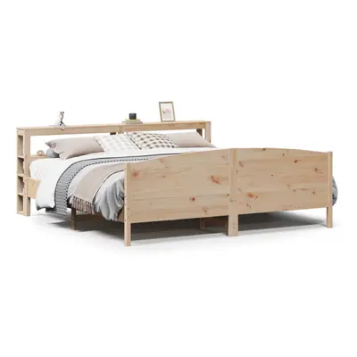 vidaXL Bed Frame with Headboard Bed Base Bedstead 200x200 cm Solid Wood Pine