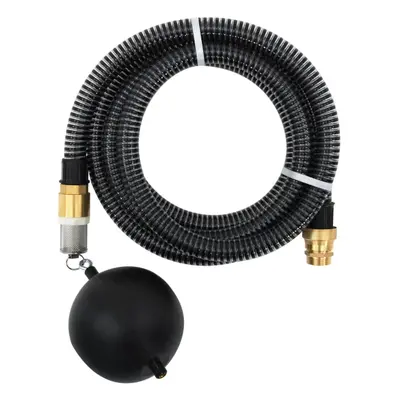 vidaXL Suction Hose Garden Hose Pipe with Brass Connectors Black 1.1" m PVC