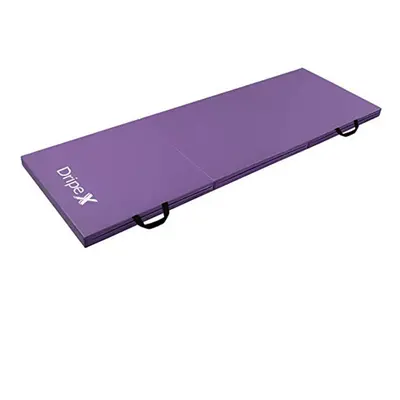 (Purple) Dripex Foldable Gym Mat:6FT,5cm Thick,Soft PU Leather