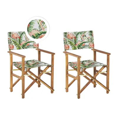 Set of Garden Chairs CINE Acacia Wood Pink