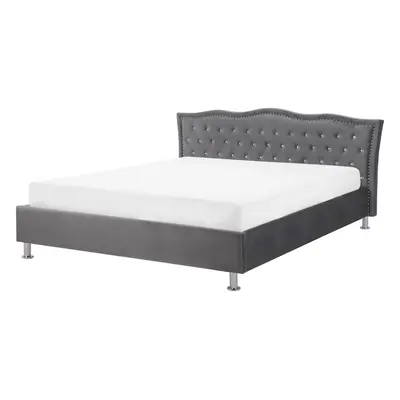 Bed METZ x cm (EU King Size) Velvet Dark Grey