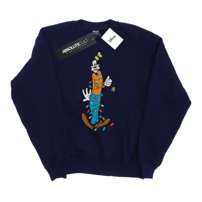 (5XL, Navy Blue) Disney Mens Goofy Christmas Lights Sweatshirt