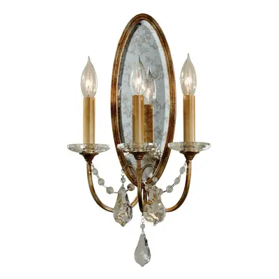 3 Bulb Wall Light Sconce Oxidized Bronze LED E14 60W Bulb