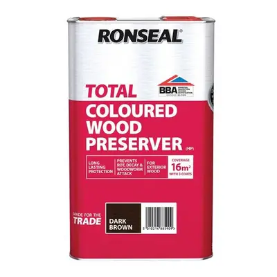 Ronseal Trade Total Wood Preserver Dark Brown litre