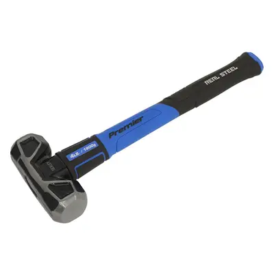 4lb Short Handled Sledge Hammer - Fibreglass Shaft - Rubber Grip - Carbon Steel