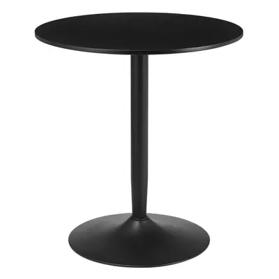 HOMCOM Round Dining Table w/ Steel Base, Non-slip Pad for Living Room Black