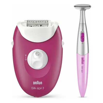 Braun Silk Epil Bikini Trimmer + Epilator - Pink/White