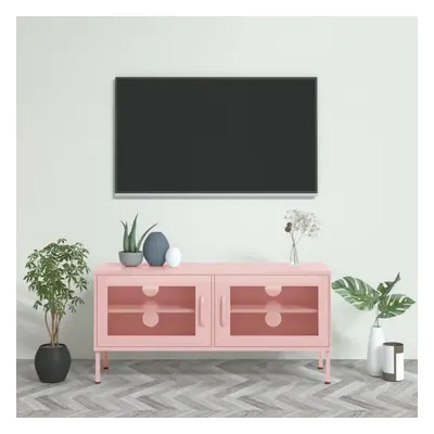 vidaXL TV Cabinet Pink Steel Home Stereo Hifi Cabinet Media Unit TV Stands