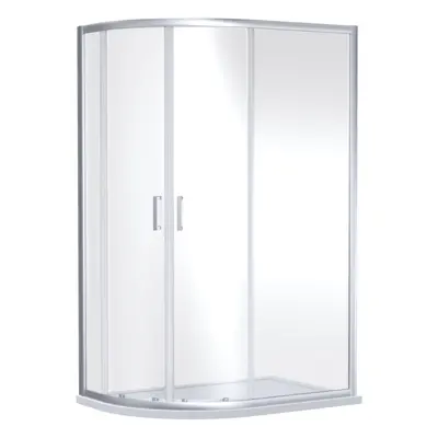 Ruwa 6mm Toughened Safety Glass Offset Quadrant Shower Enclosure - x x 800mm - Chrome - Balterle