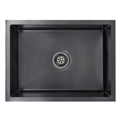 vidaXL Handmade Kitchen Sink Black Stainless Steel Under-mount Kitchen Basin