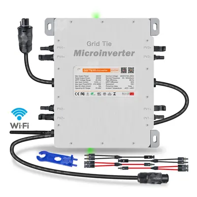 (Inverter 2M AC cable) WiFi 2000W Solar Micro Inverter With Limiter 20-60V DC To 184-265VAC MPPT