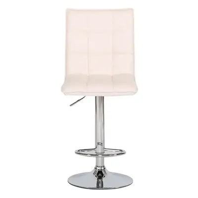 (Without Arms, White) Evre Cuban Bar Stool Adjustable With Swivel