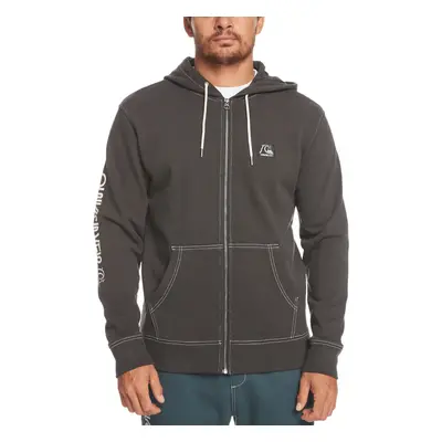 (L, Black) Quiksilver Mens the Original Full Zip Hooded Sweatshirt Hoody Hoodie