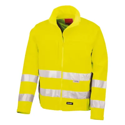 (M, Flourescent Yellow) Result Core Mens High-Visibility Winter Blouson Softshell Jacket (Water 