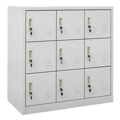 vidaXL Locker Cabinet Light Grey Steel Wardrobe School Office Locker Cabinet