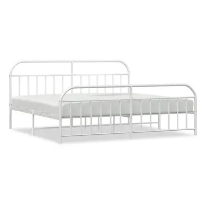 (white, x 203/with headboard & footboard) vidaXL Metal Bed Frame Bedroom Bed Base Bedstead Metal