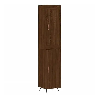 (brown oak, door) vidaXL Highboard Sideboard Tall Storage Cabinet Side Cabinet Engineered Wood