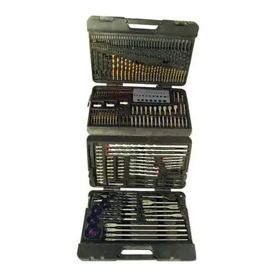 204 Piece Assorted Drill Bit Set Wood Boring Masonry Screwdriver Holesaws