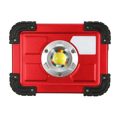 (Red) 30W COB Mode LED Portable USB Rechargeable Flood Light Spot Hiking Camping Outdoor Work La