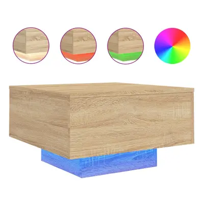 (sonoma oak, x x cm) vidaXL Coffee Table with LED Lights Hallway Tea Side End Table Sofa Table