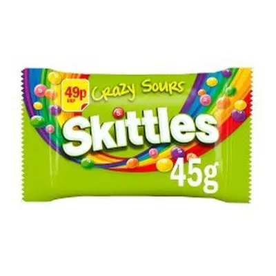 Skittles Crazy Sours Sweets Bag 45g (Pack of 36)