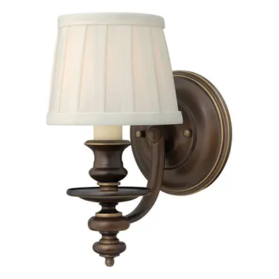 Wall Light Off White Faux Alabaster Glass Royal Bronze LED E14 60W