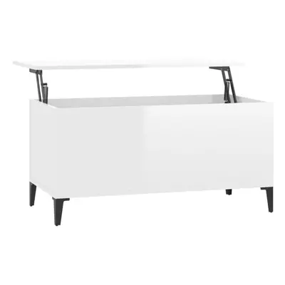 (high gloss white) vidaXL Coffee Table Engineered Wood Side Table Multi Colours 60/90x44.5x45 cm