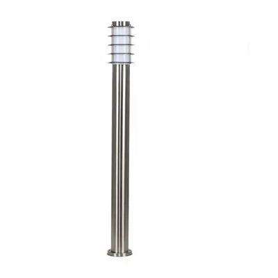 Pair of - Modern Outdoor Stainless Steel Bollard Lantern Light Posts - Metre