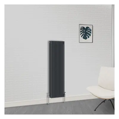 (1500 x 470mm-3 Column) NRG Traditional Anthracite Cast Iron Style Radiator