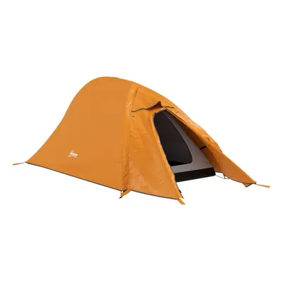 Outsunny Double Layer Camping Tent for Man, 2000mm Waterproof, Orange