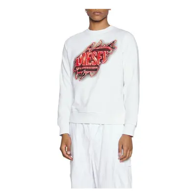 (White, S) DIESEL Ginn E9 Felpa Mens Pullover Sweatshirt