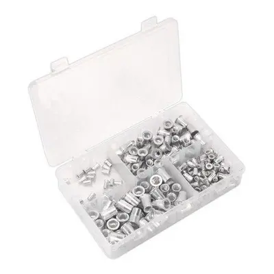 Sealey AB073TI Threaded Insert Rivet Nut Assortment 200pc M4-M8 Splined Metric