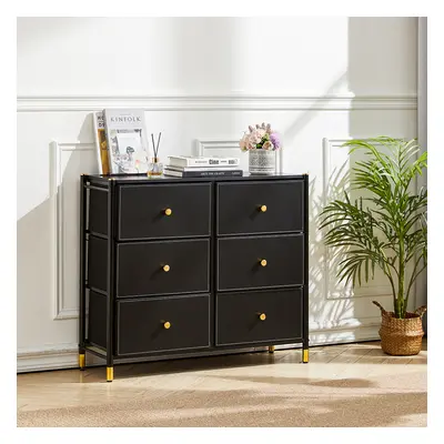 Black Household Storage Cabinet Organizer with Folding Drawers