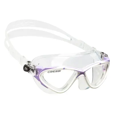 Planet Anti Fog Premium Swim Goggles Mask, 100% Anti UV (Made in Italy),White/Lilac - Clear Lens