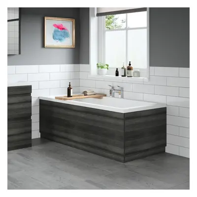 Modern Bathroom Front & End Bath Panel Pack MDF Charcoal Grey Plinth