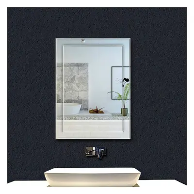 Aica x mm Rectangular Bathroom Wall Mirror Bathroom Mirrors Bevelled Design Wall Mounted