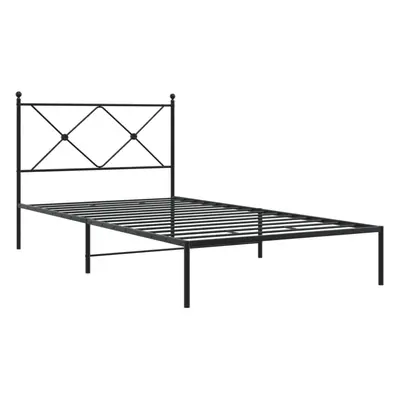 (black, 107x203cm/with headboard) vidaXL Metal Bed Frame with Headboard and Footboard Bed Base B