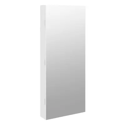 (white) vidaXL Mirror Jewellery Cabinet Cupboard with LED Lights Wall Mounted White