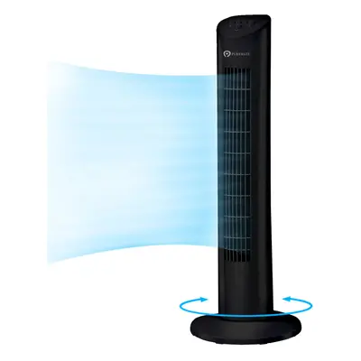 31-Inch Tower Fan with Oscillating Speed Settings and Aroma - Black