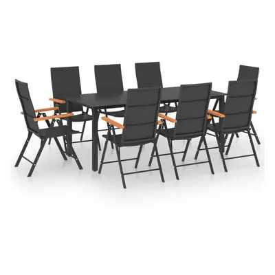 vidaXL Garden Dining Set Piece Black and Brown Outdoor Table and Chairs