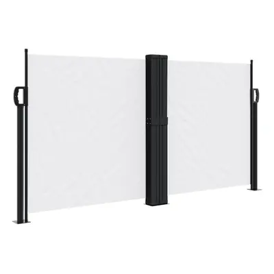 (white, x cm) vidaXL Retractable Side Awning Outdoor Privacy Screen Shade Black 120x1200 cm