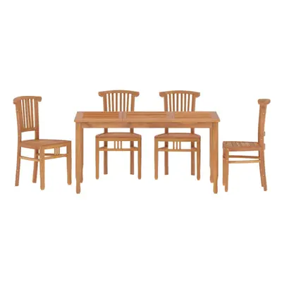 vidaXL Garden Dining Set Outdoor Dining Table and Chair Piece Solid Wood Teak