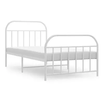 (white, x 203/with headboard & footboard) vidaXL Metal Bed Frame Bedroom Bed Base Bedstead Metal