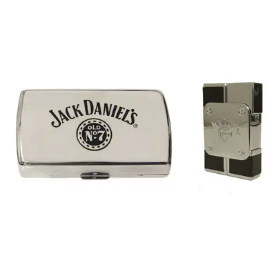 Jack Daniel's mini cigarette case and square electronic gas lighter