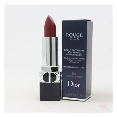 (869 Sophisticated Satin (Refillable)) Dior Rouge Dior Lipstick 0.12oz/3.5g New With Box