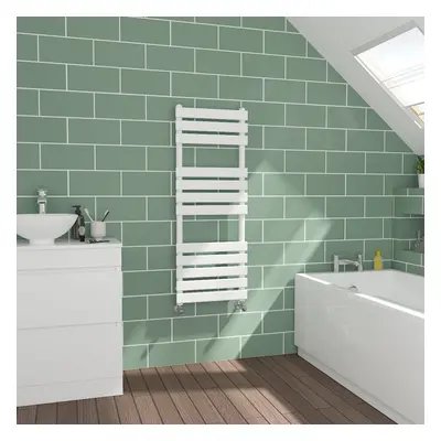 WarmeHaus Flat Panel White Towel Radiator Bathroom Heated Towel Rail 1200x450mm