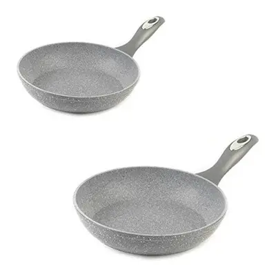 Salter COMBO-6442 Marble Collection Forged Aluminium Frying Pans, and cm, Non-Stick, Suitable fo