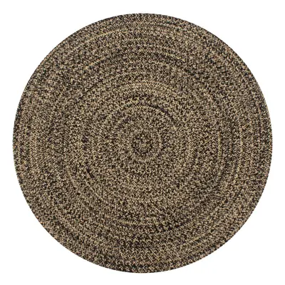 vidaXL Handmade Rug Jute Black and Natural 120cm Room Flooring Area Carpet Mat