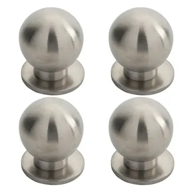 4x Small Solid Ball Cupboard Door Knob 30mm Dia Stainless Steel Cabinet Handle